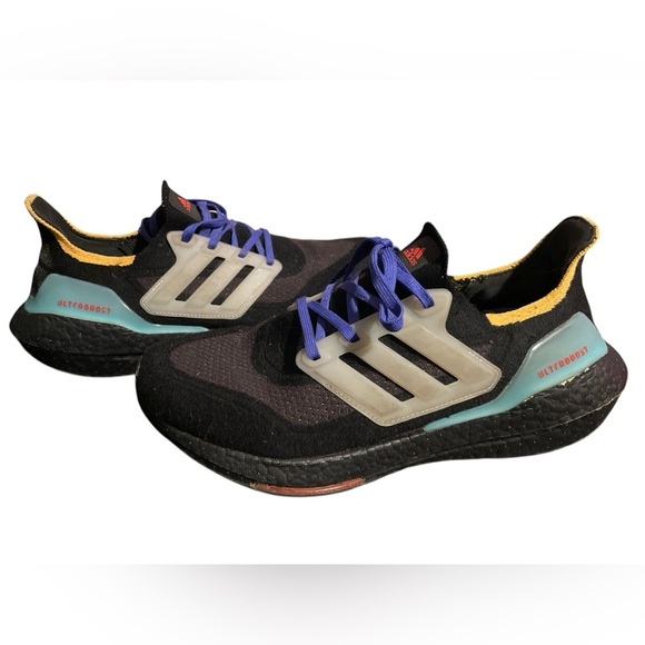adidas Other - Adidas Ultraboost Black with Blue and Orange Accents